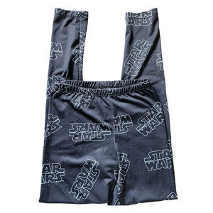 Star Wars Print Mid Rise Leggings Black Blue Women's Size Small